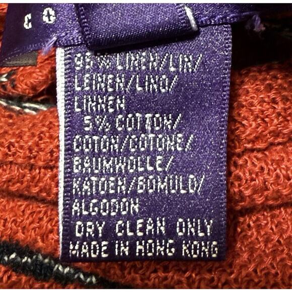 Ralph Lauren Purple Label Runway Top Linen Red Stripe Turtleneck Vintage 1997 Ad - Picture 11 of 12